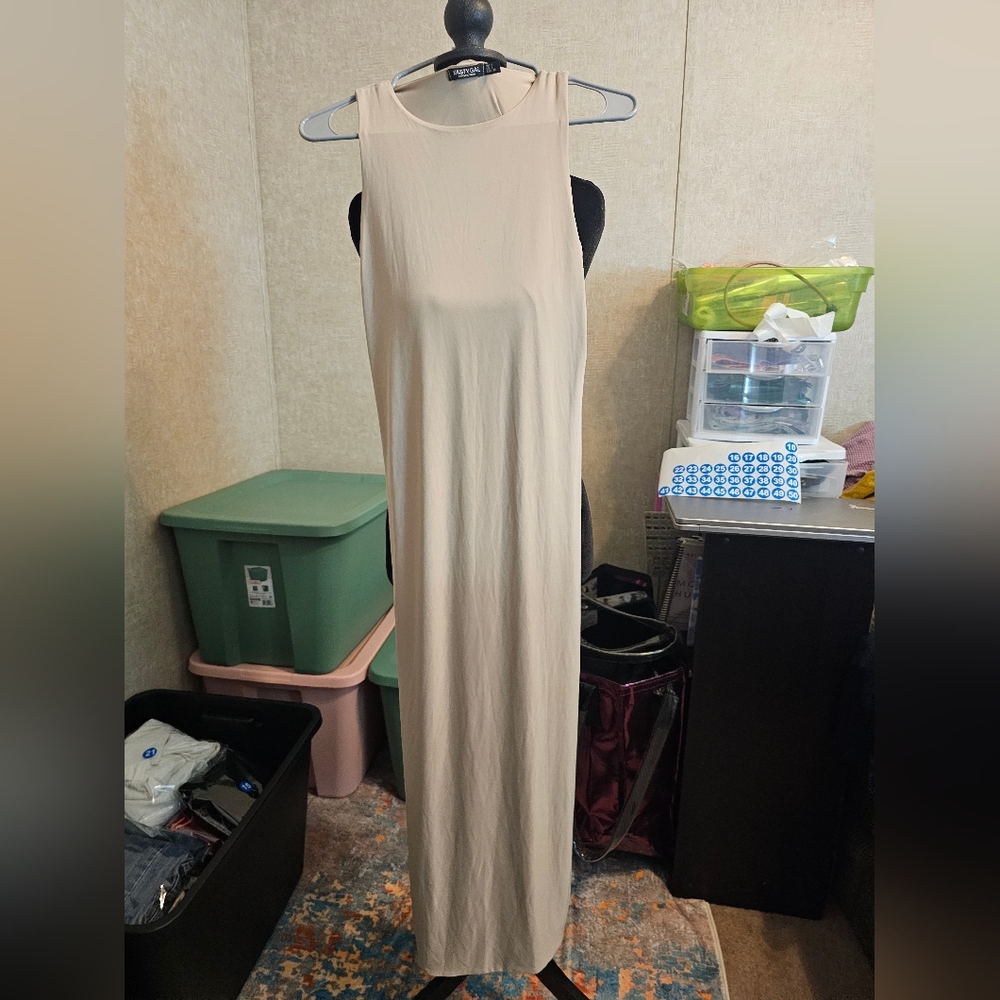 Nasty Gal Nude Sleeveless Maxi Dress